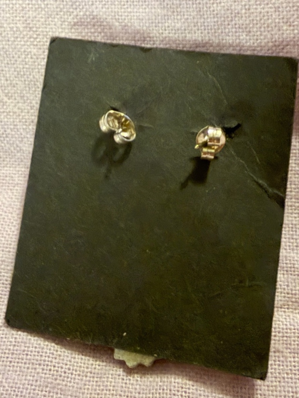 .925 Native American Navajo Turquoise Dangle Sterling Silver Earrings - Signed - Picture 4 of 4